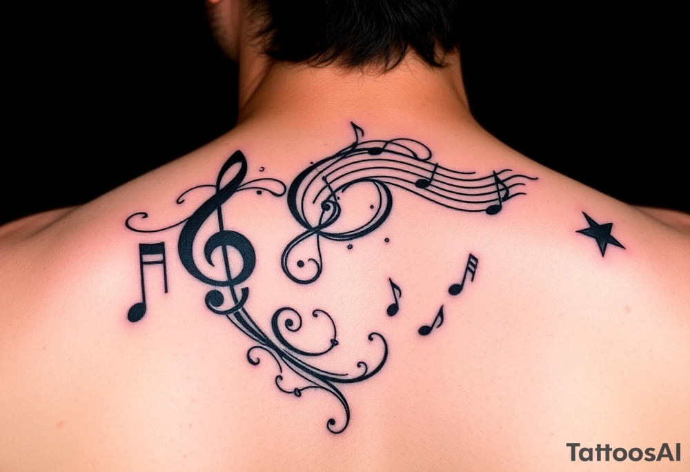 I need six separate tattoos One for each one of my kids. It would be cool if they all blend together. 
Connor Charley are twins
Connor is the musician and music notes are great 
Charley is an athlete and a bruiser 
Michael is in the Air Force
Bria is a queen and super fun 
Katie is my sunshine 
Cassie is deaf and very thoughtful. tattoo idea