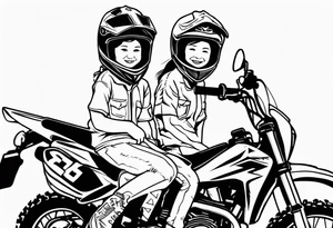 Sister and brother both love dirt bikes tattoo idea