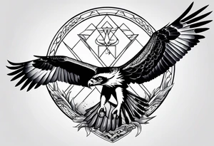 Osprey with fish in talons tattoo idea