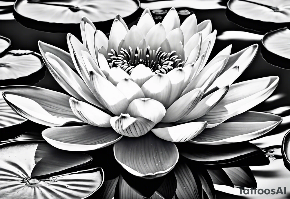 À water lily with Ali written in it tattoo idea