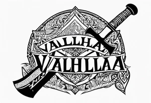 Valhalla sword viking hatchet tattoo idea