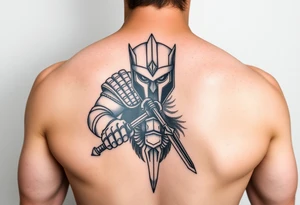 Warrior on the back of forearm tattoo idea