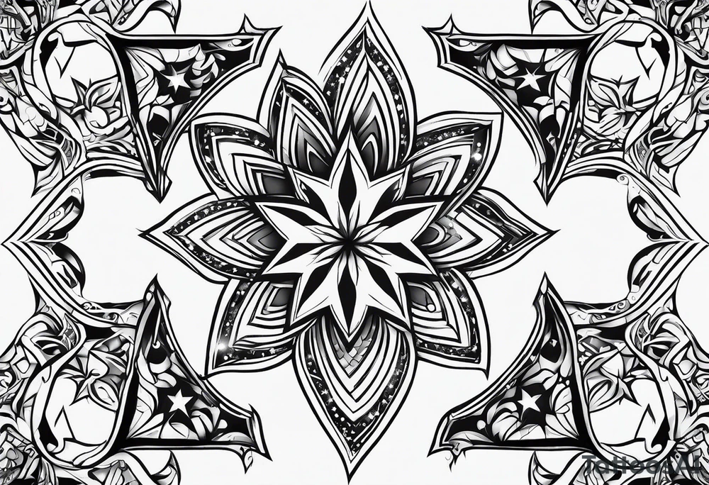 outline drawing of a star tattoo idea