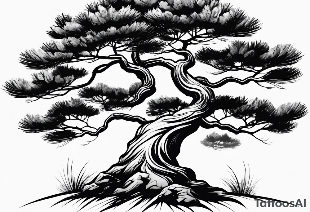 pine tree by itself tattoo idea