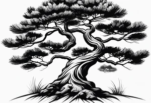 pine tree by itself tattoo idea