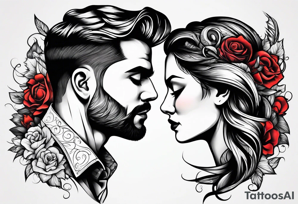 Couple tattoos with each other initials tattoo idea