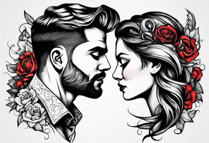 Couple tattoos with each other initials tattoo idea
