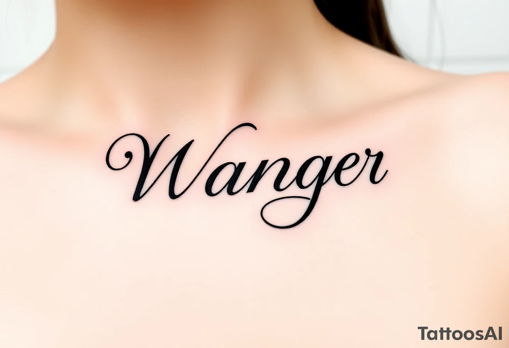 My last name, Wagner, in cursive  font tattoo idea