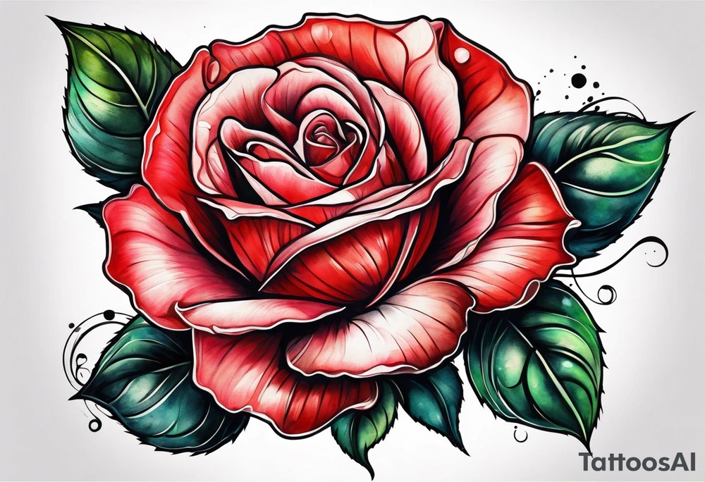 a red rose tattoo idea