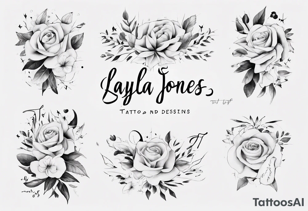 Fine line and script fonts.
Layla Jones
4-ever and always tattoo idea