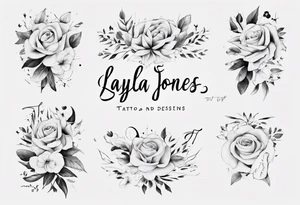 Fine line and script fonts. 
Layla Jones
 4-ever and always tattoo idea