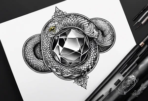 gemstone snake crystal body tattoo idea