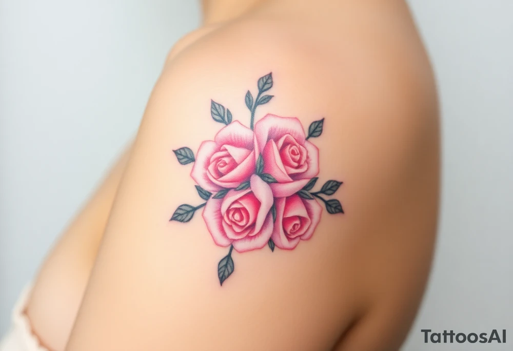 A fingerprint with soft pastel roses intertwined, creating a delicate floral effect tattoo idea