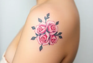 A fingerprint with soft pastel roses intertwined, creating a delicate floral effect tattoo idea