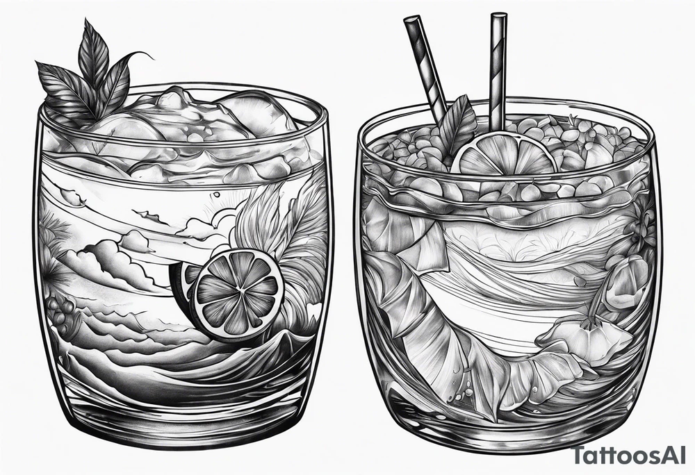 Vague cocktail soleil tattoo idea