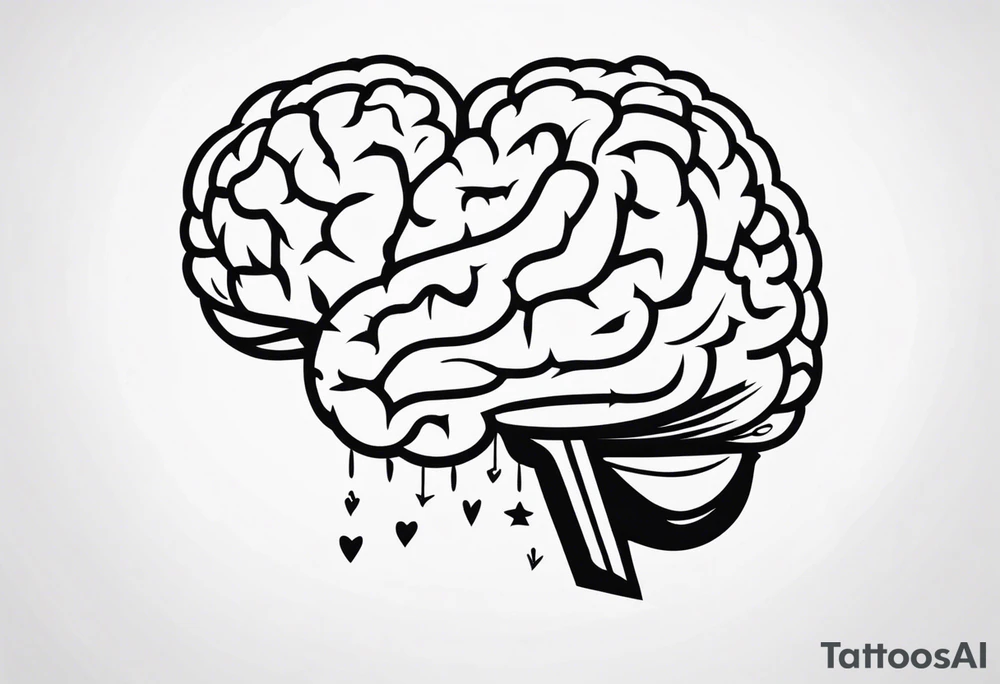Brain, heart sign, love, heart break makes you strong, worth it, pain makes you stronger, strength, plane, travel, passion, growth tattoo idea