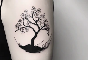 A cherry blossom tree using only white ink (no black) on a forearm tattoo idea