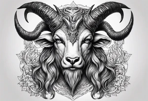 Devil with goat horns tattoo idea