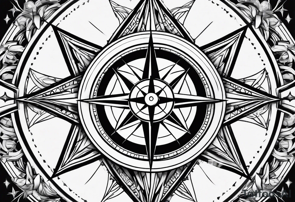 make a compass rose tattoo idea