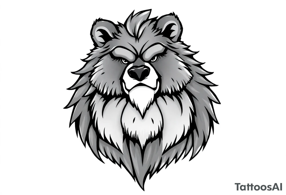 furry cartoon fursona ANTHROPOMORPHIC HUMAN masculine buff bear human tattoo idea