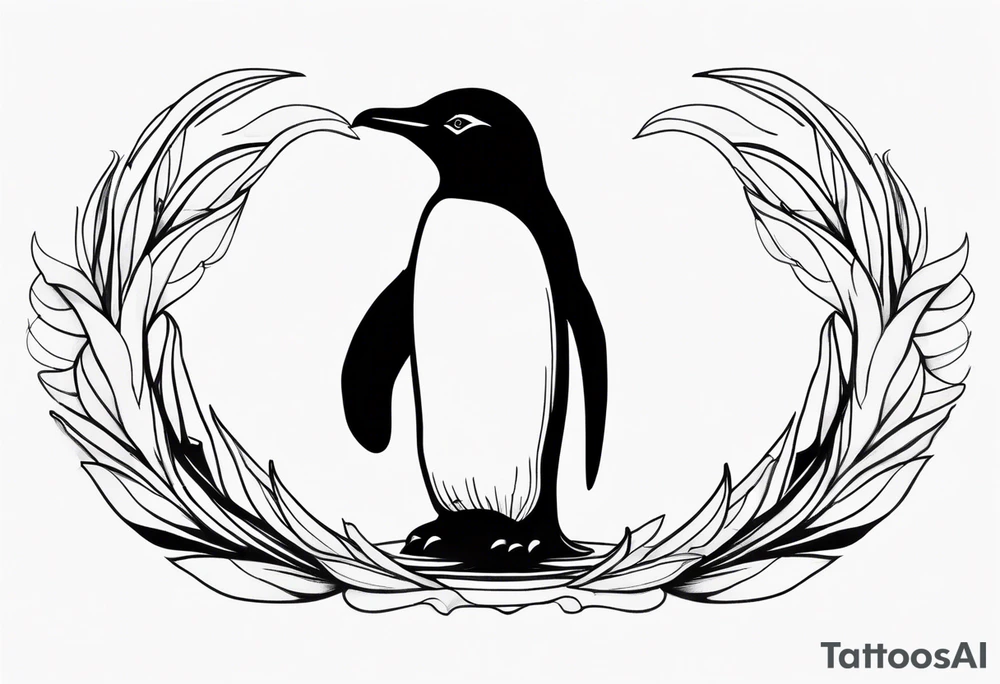 very very minimal penguin design tattoo idea