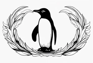 very very minimal penguin design tattoo idea