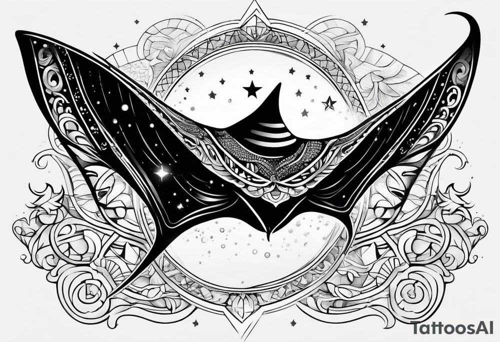 Manta ray neutical star tattoo idea
