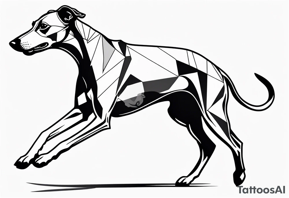 Whippet dog running tattoo idea