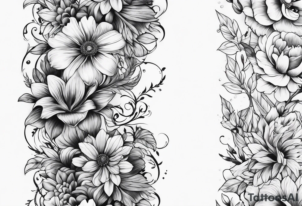 Floral Space Spine Tattoo tattoo idea