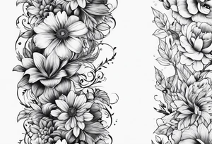 Floral Space Spine Tattoo tattoo idea