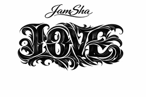 Love and hate combine to be one word read upright to spell love and upside down to spell hate under the word JamSha. Can u make the love hate one word tattoo idea