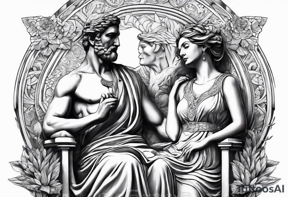 Griechischen Statue mann und frau tattoo idea