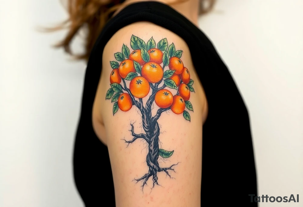 orange tree tattoo idea