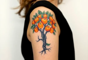 orange tree tattoo idea