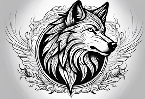 half wolf half eagle tattoo idea