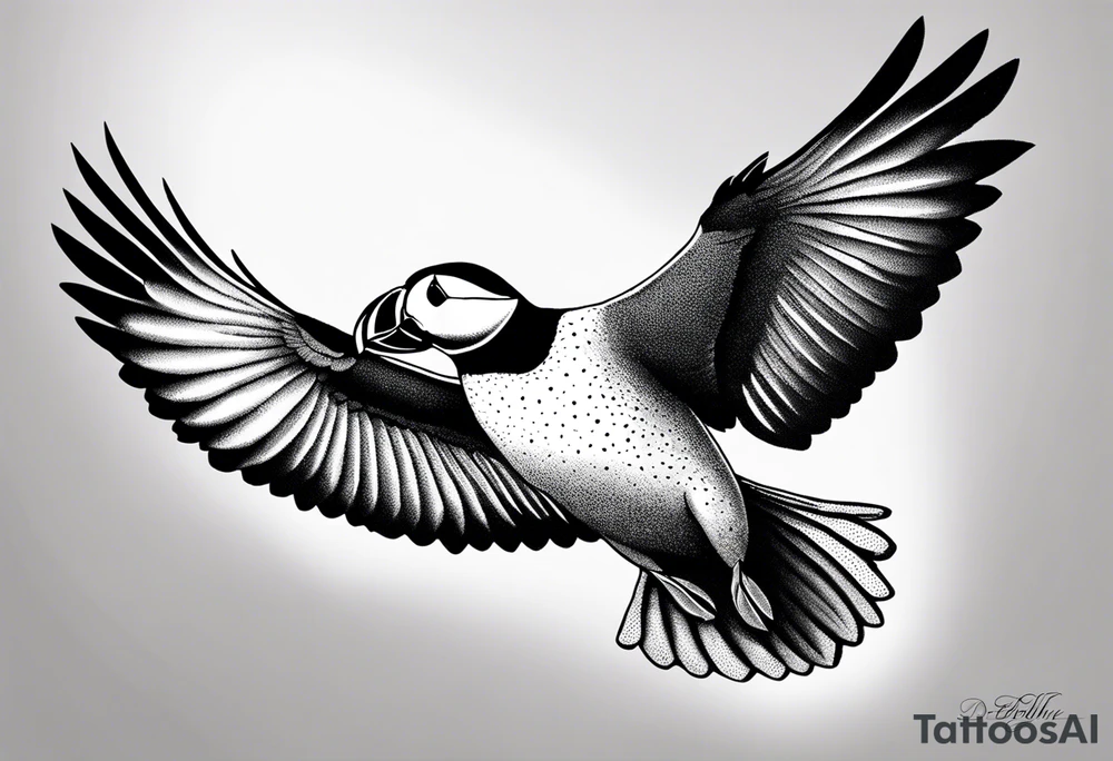 a flying puffin without background  - forarm Tattoo tattoo idea