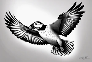 a flying puffin without background  - forarm Tattoo tattoo idea