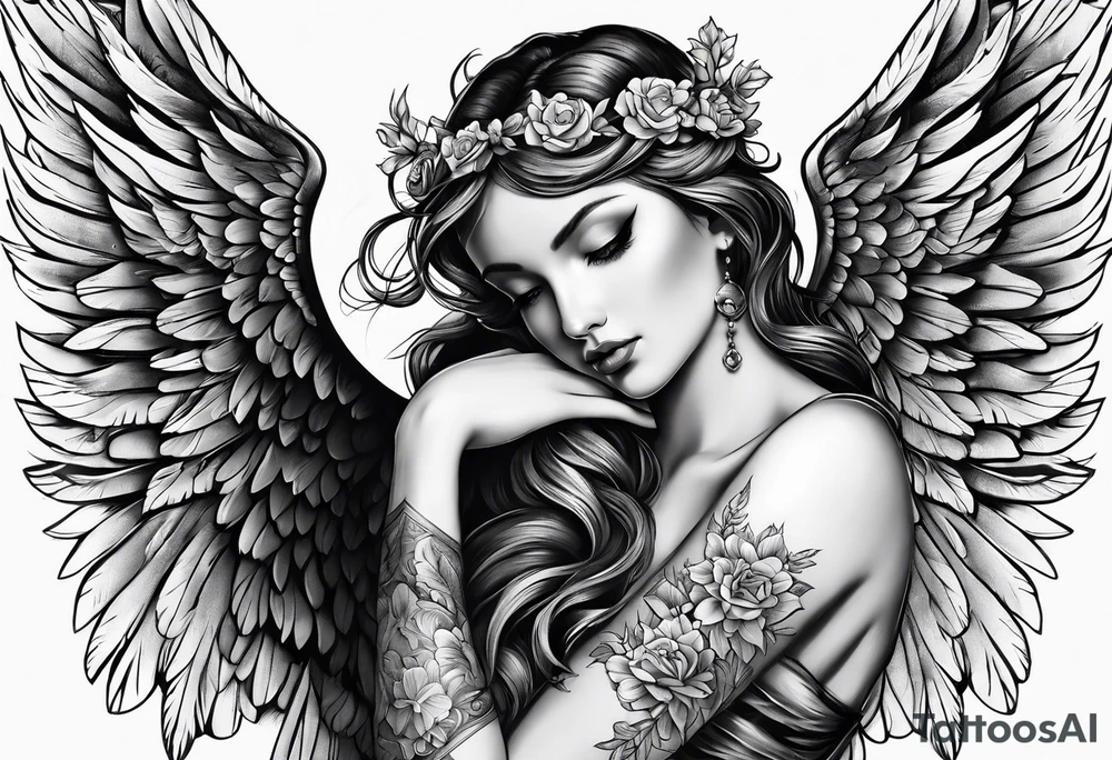 forearm angel tattoo idea