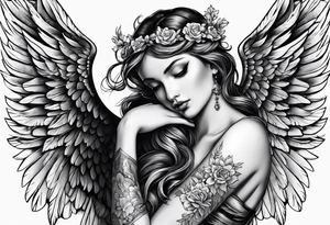 forearm angel tattoo idea