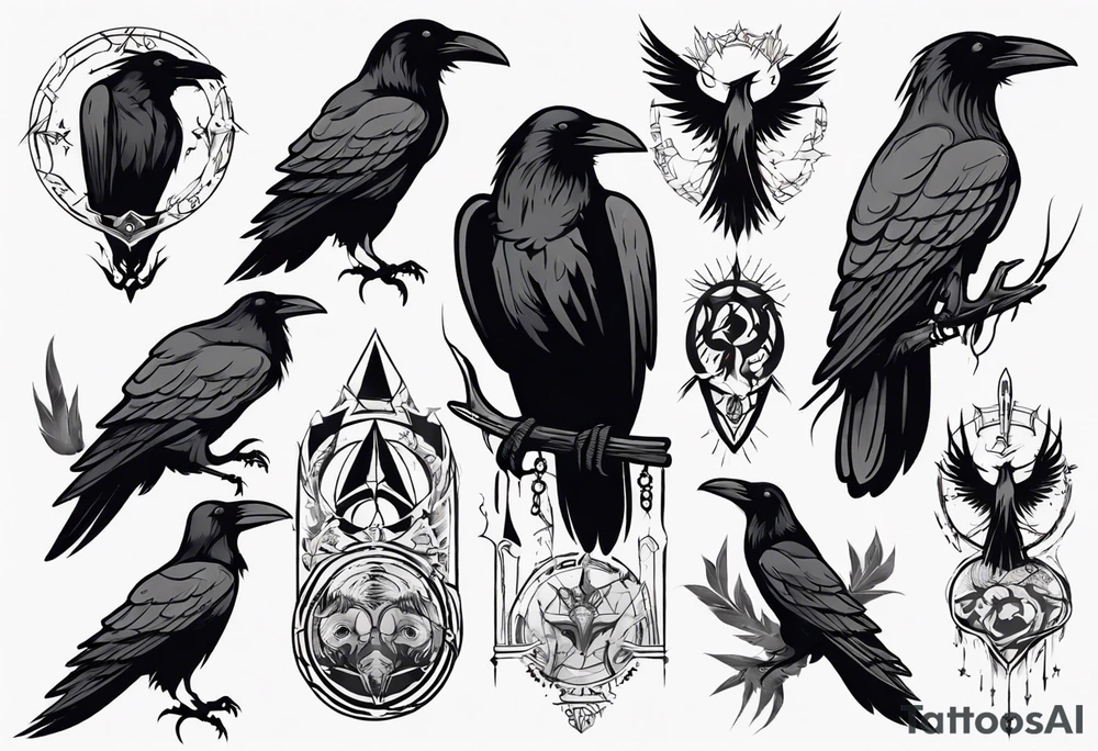Raven tattoo idea