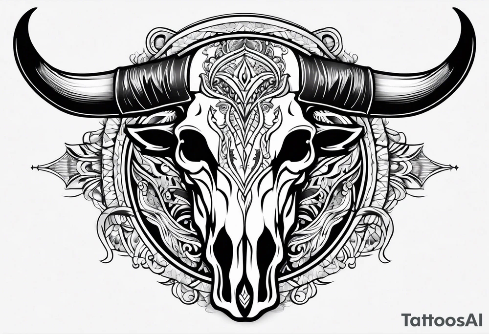 bull skull tattoo idea