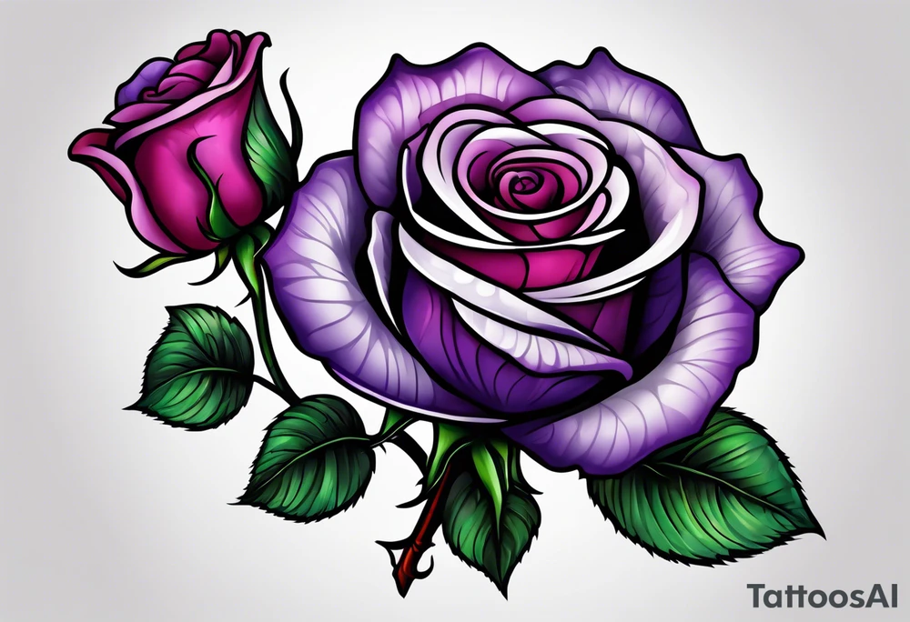 Purple rose tattoo idea