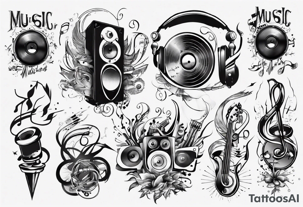 music sound tattoo idea
