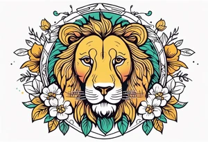 lion

vintage tattoo style old school traditional bold color simple with flowers surrounded tattoo idea