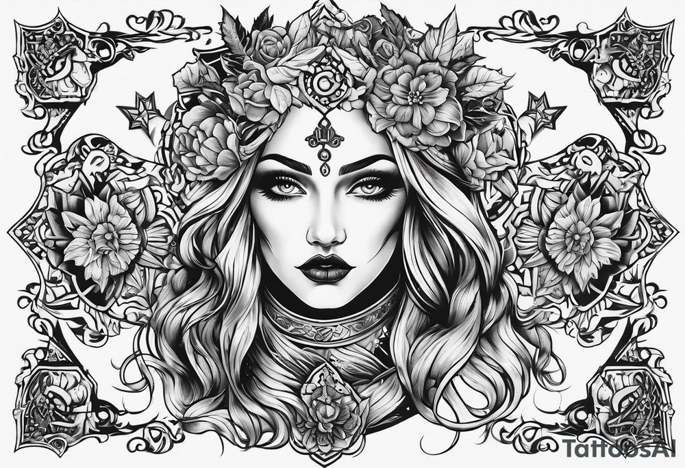 Russian old witch tattoo idea
