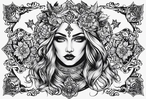 Russian old witch tattoo idea