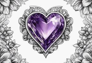 Amethyst heart tattoo idea