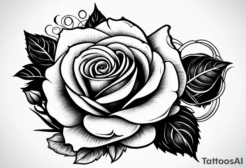 small rose with steam tattoo idea