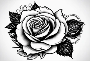 small rose with steam tattoo idea