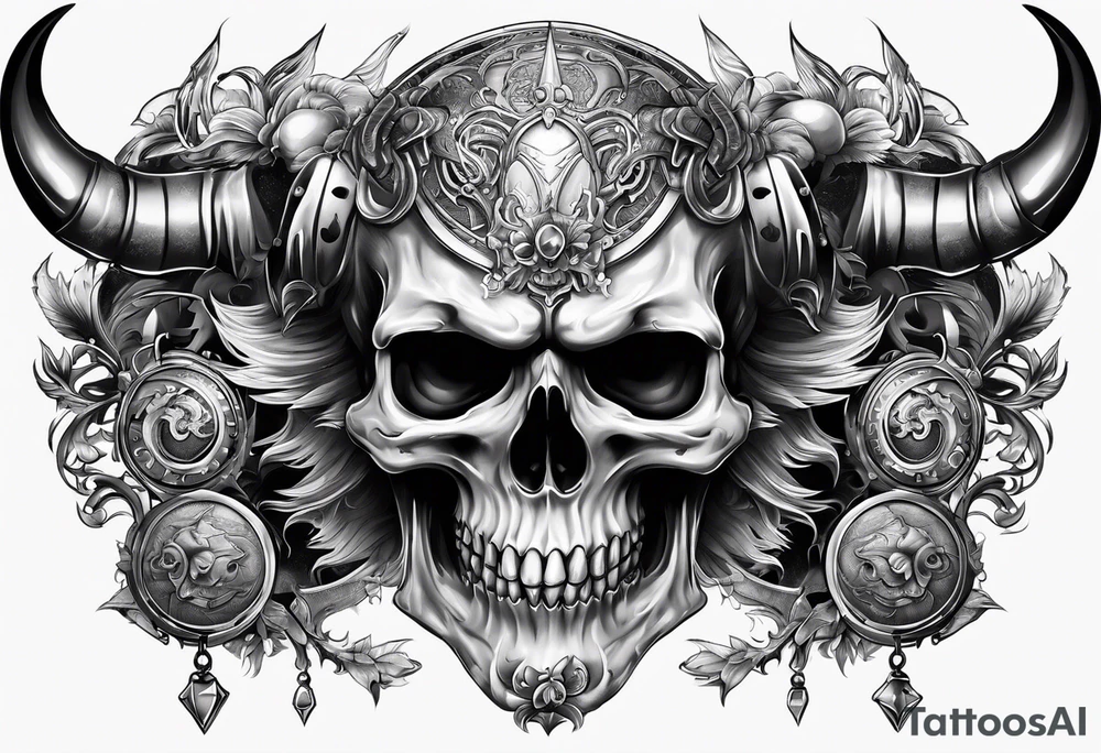 devil skull tattoo idea